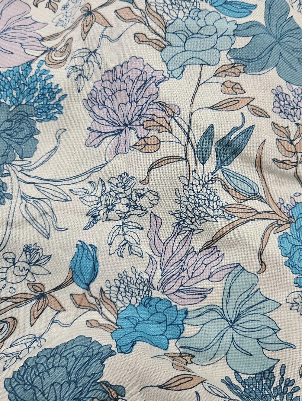 Zand Amsterdam Reversible Wrap Skirt Cotton Adjustable Blue Mandala Aqua Floral